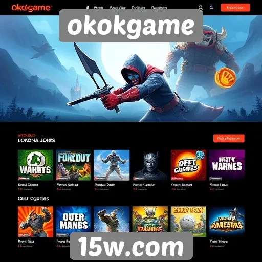 Tendências de design e interface no site okokgame
